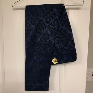 Navy and black straight leg dress pants